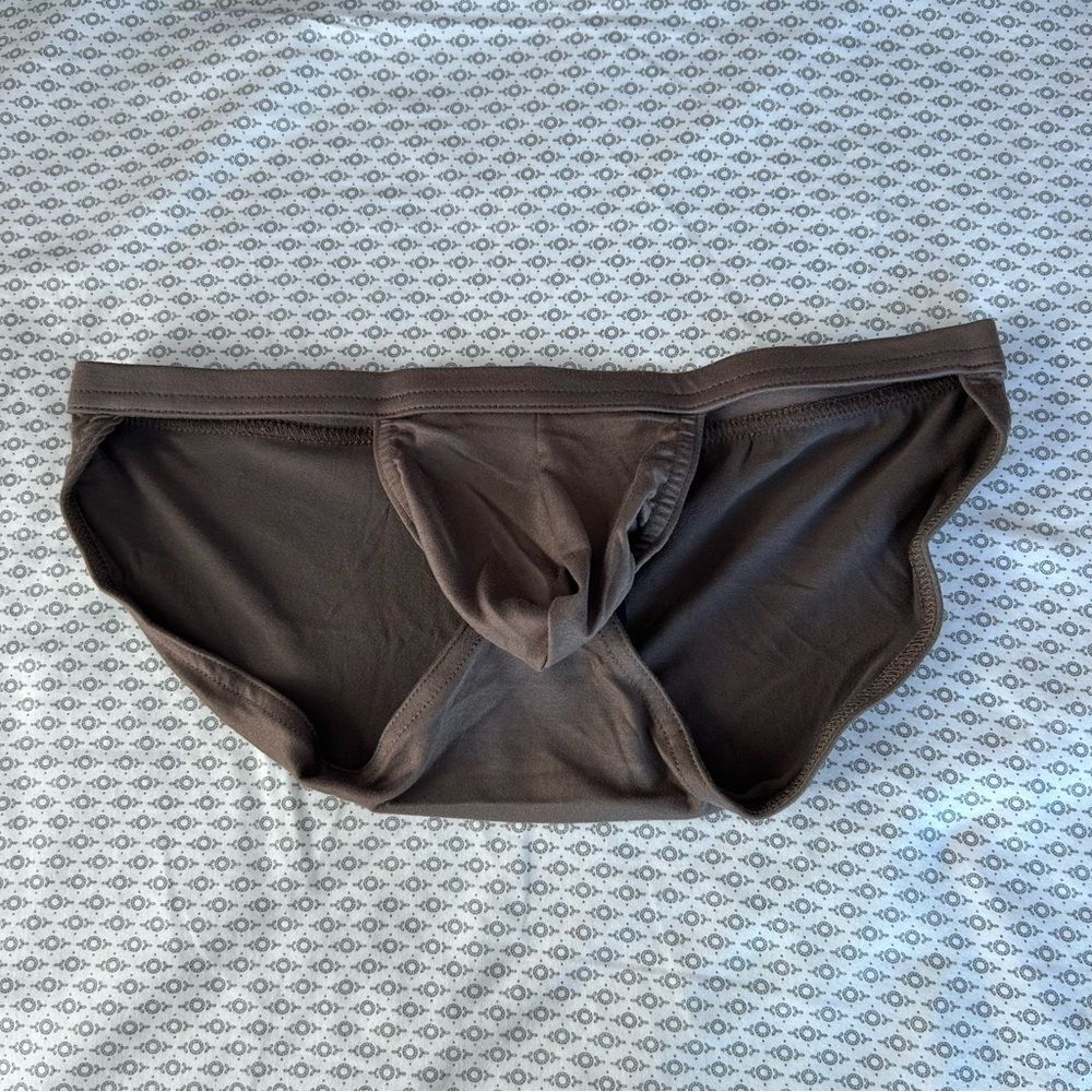N2N Bodywear Brushed Chocolate Brown Pouch Briefs Size Large NWT